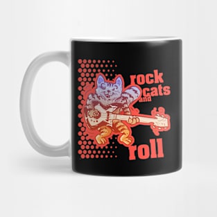 rock cats and roll funny cartoon Mug